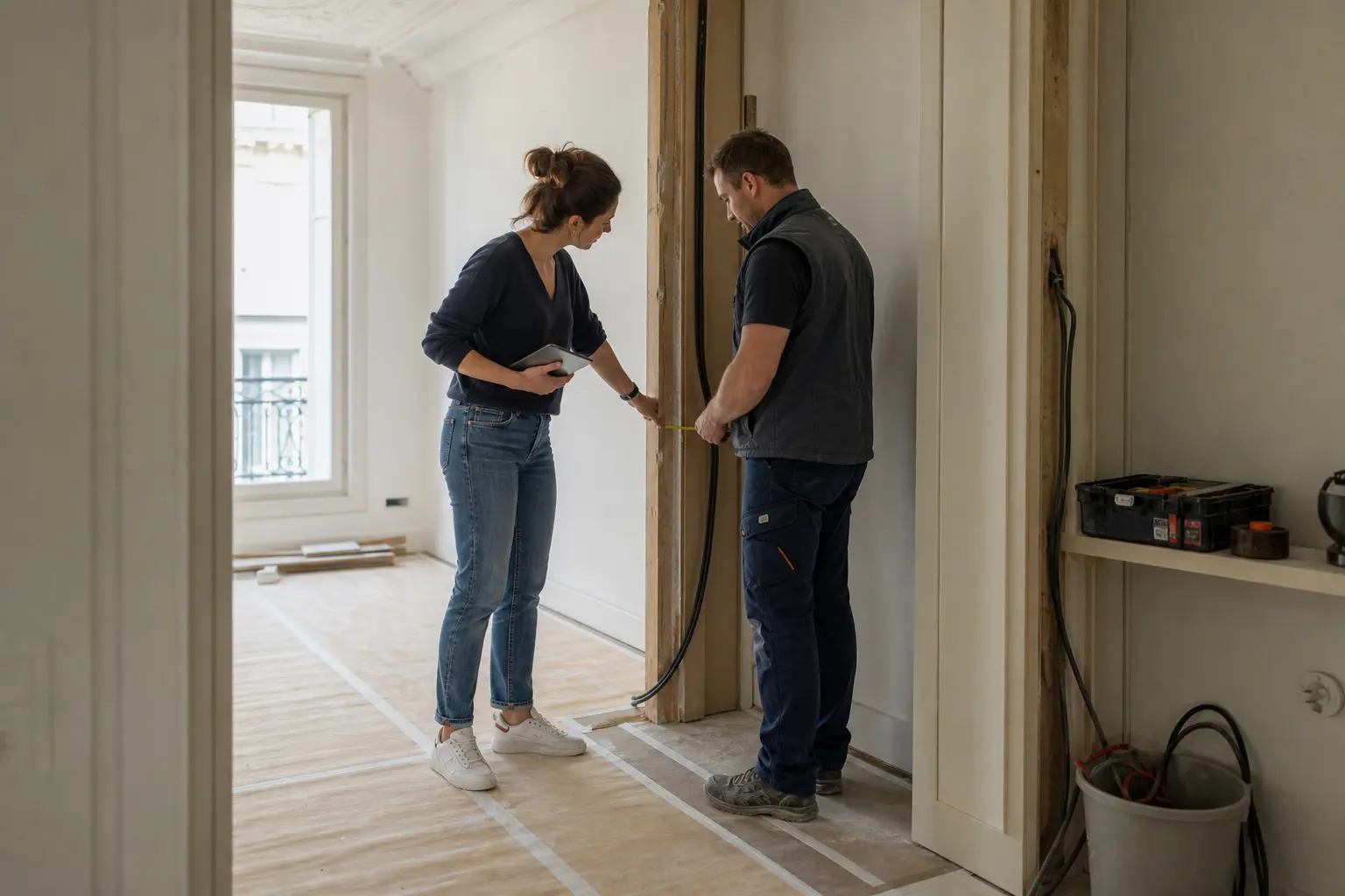 suivi de chantier propre dans un appartement en rénovation