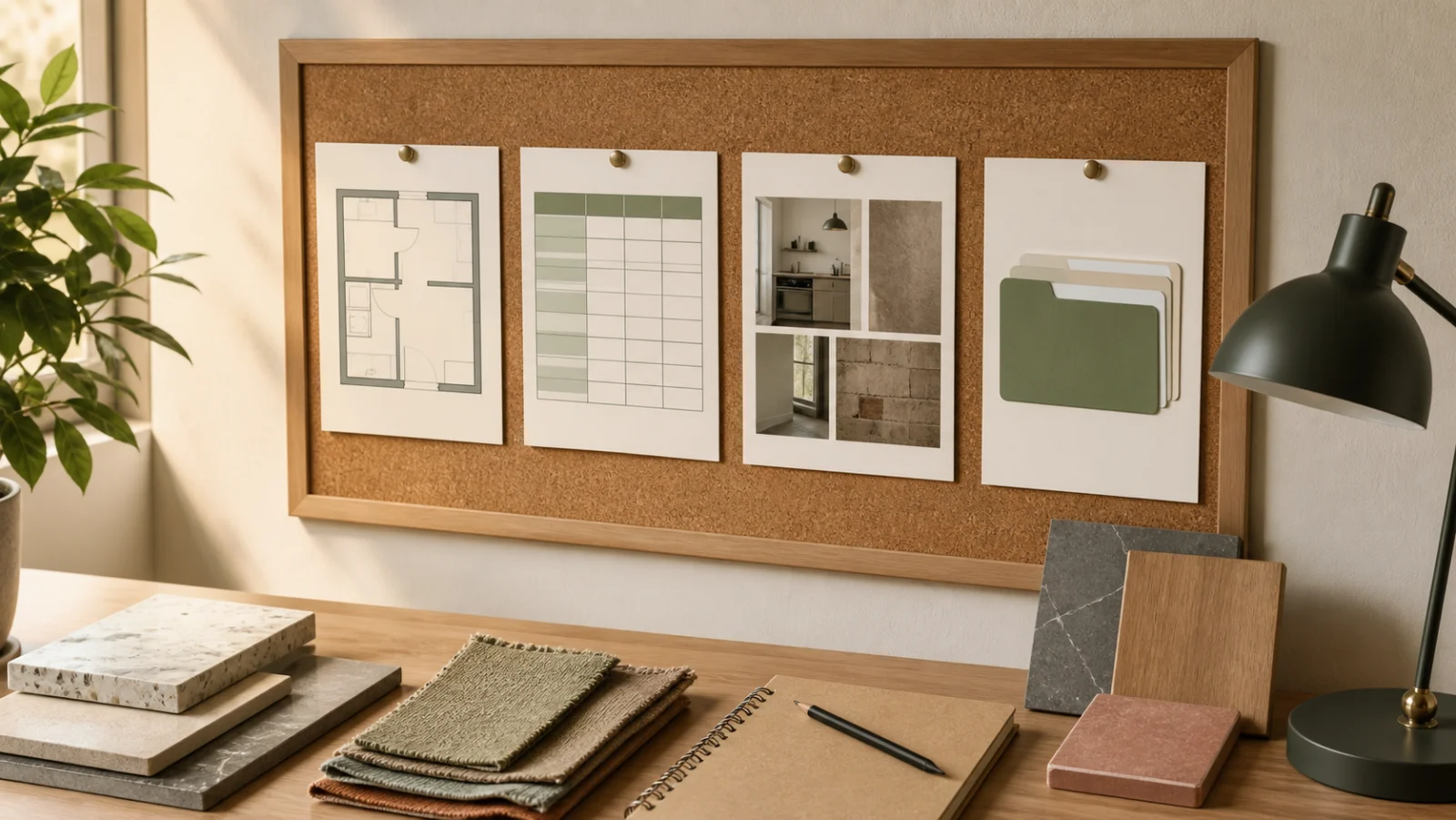 Tableau de décision visuel entre plan, tableur, photos et dossier partagé pour travaux