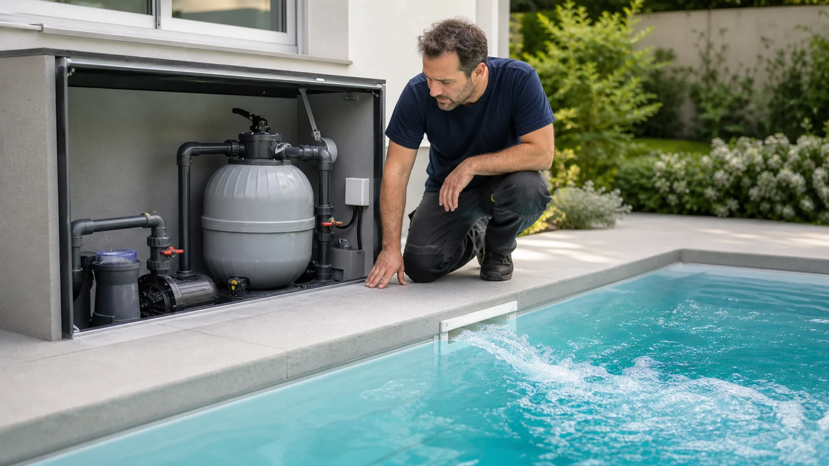 Remise en service d’une filtration piscine avec contrôle du débit