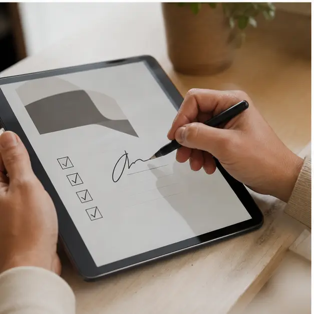 signature d’un formulaire PDF sur tablette