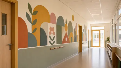 Peinture murale en école primaire, créer un décor utile